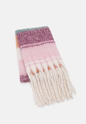 Scarf - off white/green/purple