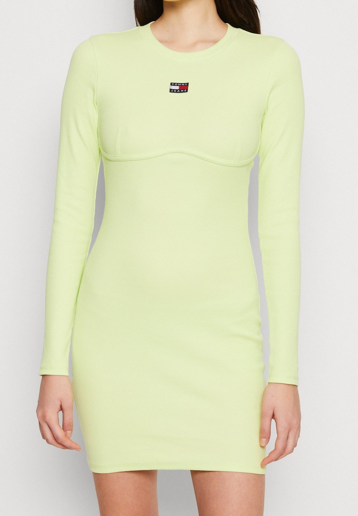 neon yellow shift dress J Crew Womens Neon Yellow Green Shift Dress Sz 4 Scalloped Sleeveless
