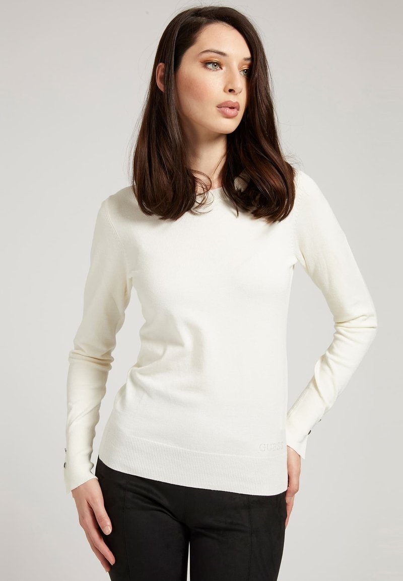 Guess beige jumper with  gold button detail w6rr07z2yk2-AIOL main image 0