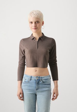 ONLY Petite ONLNELLA HALF ZIP - Μπλούζα με μακριά μανίκια - carafe