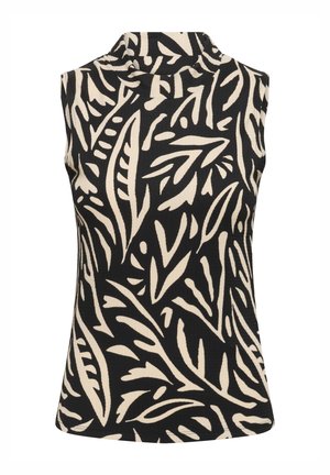 Kaffe KAKATRINE PRINTED - Toppi - black deep w. sandshell lines