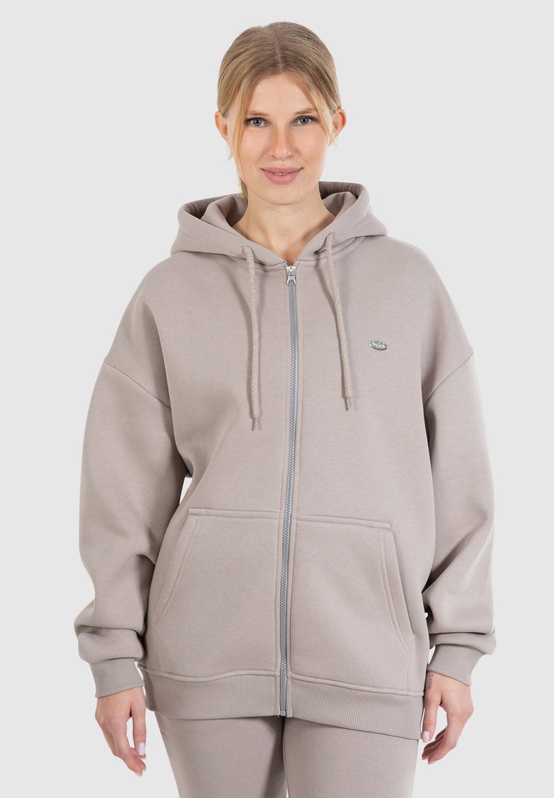 Smilodox EDA FULL ZIP HOODIE - Felpa con zip - hellbraun