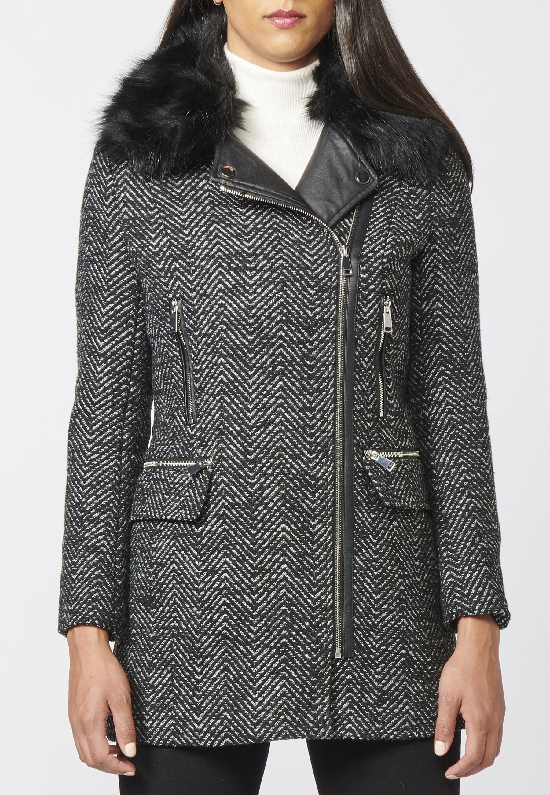 Koroshi Abrigo corto - black grey/negro - Zalando.es