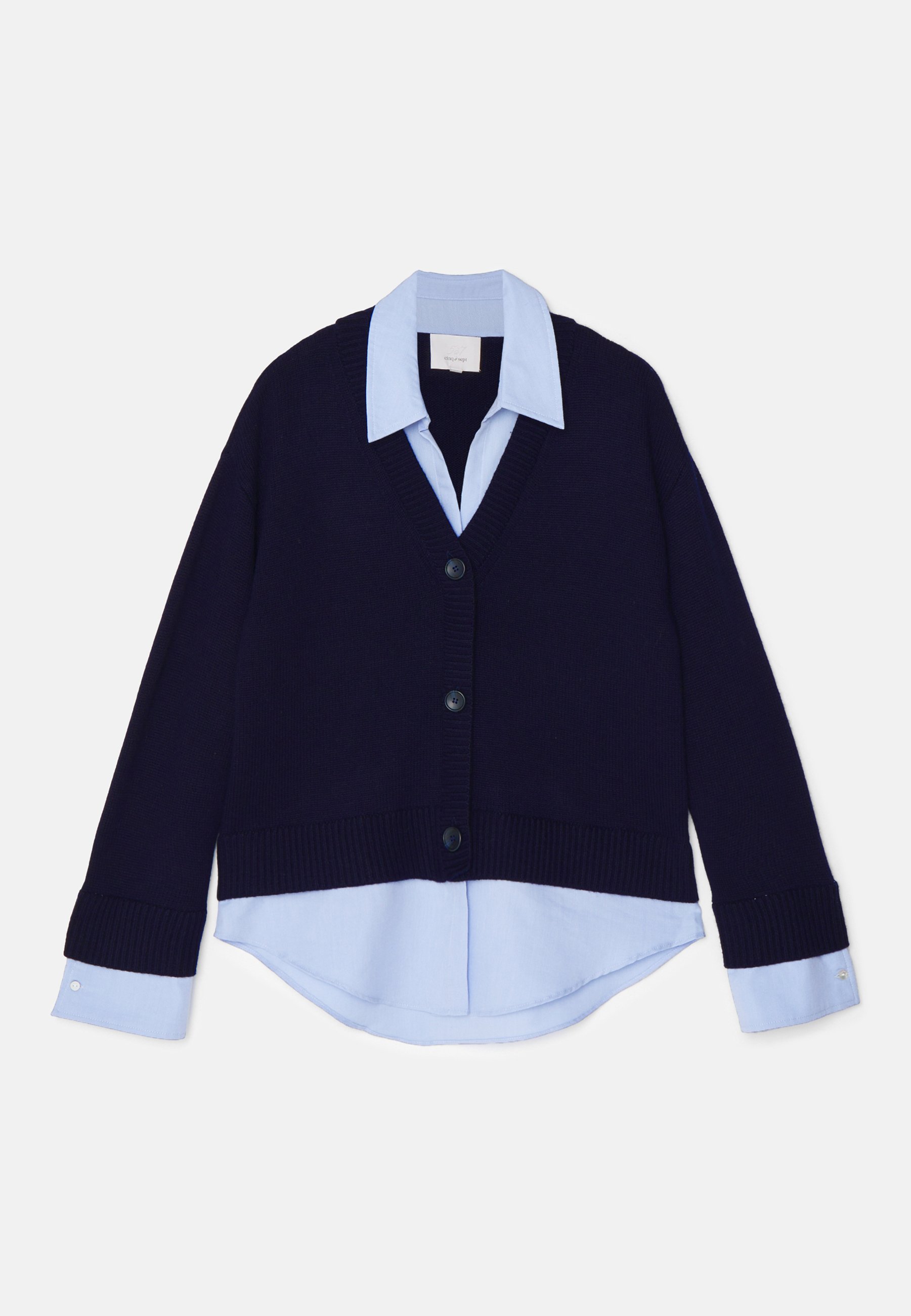 Cinq à Sept PRESTYLED MEGAN - Cardigan - navy/raincloud/dark