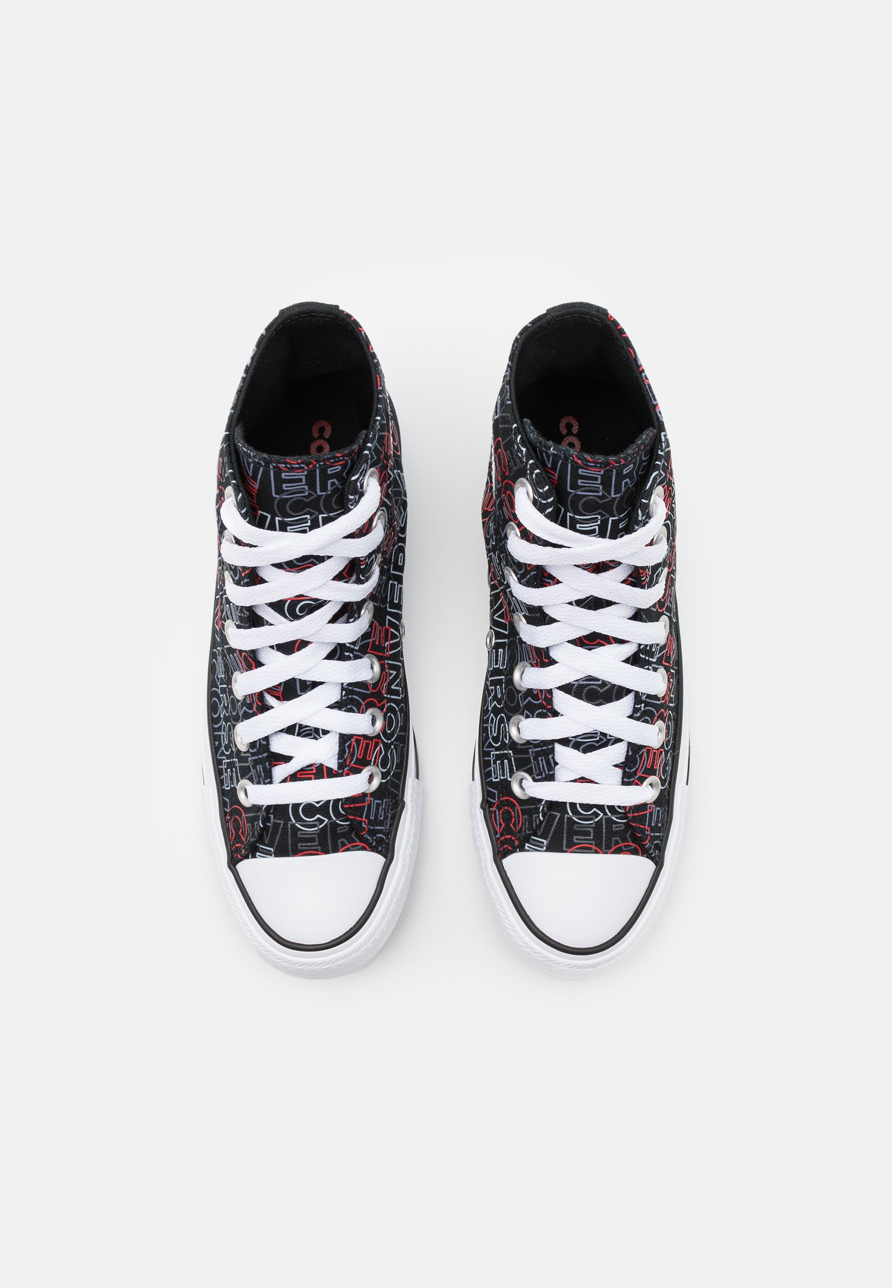 Converse CHUCK TAYLOR ALL STAR WORDMARK PRINT UNISEX - Baskets montantes -  black/university red/white/noir - ZALANDO.FR