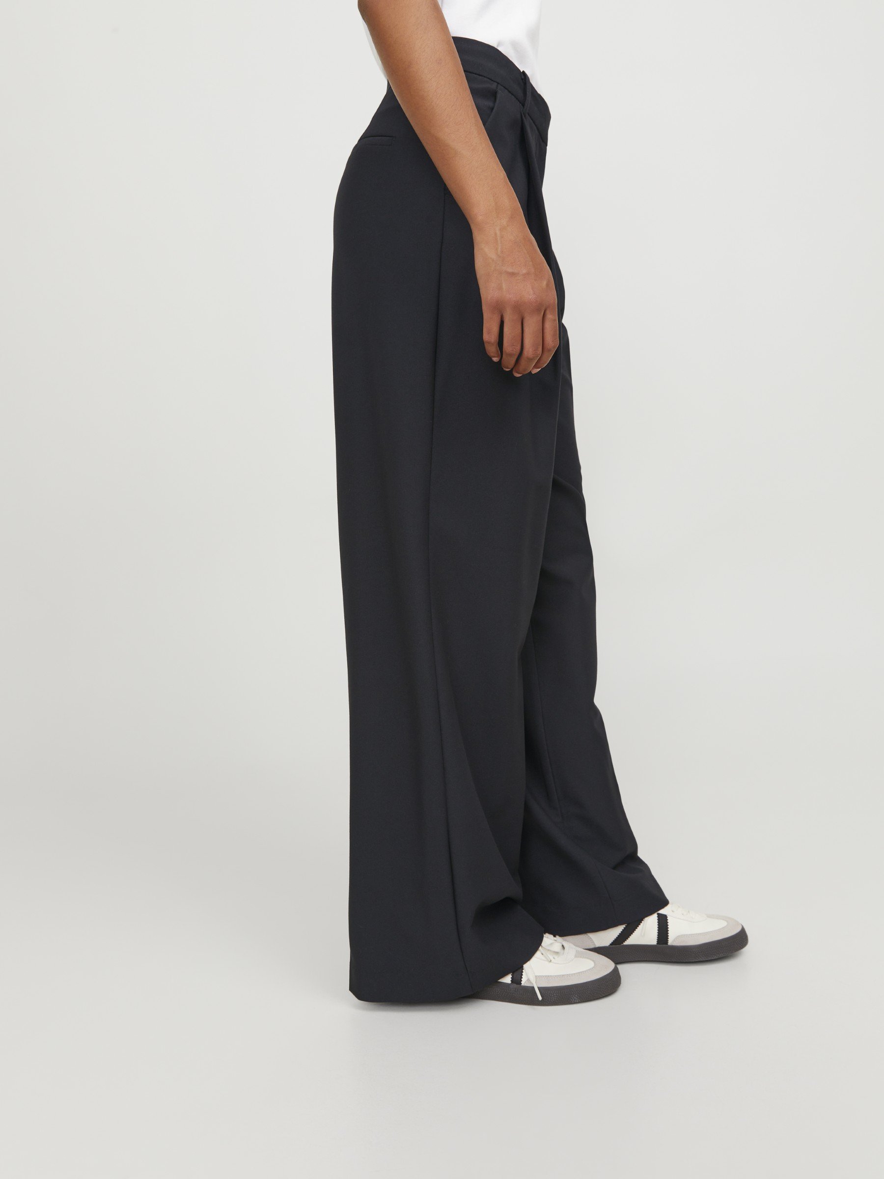 JJXX JXAYA ELLIS WIDE PANTS - Trousers - black/mottled black
