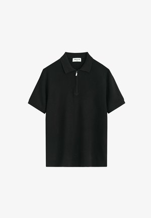 FRILIVIN, POLO ZIPPÉ COL CLASSIQUE - Polo - noir