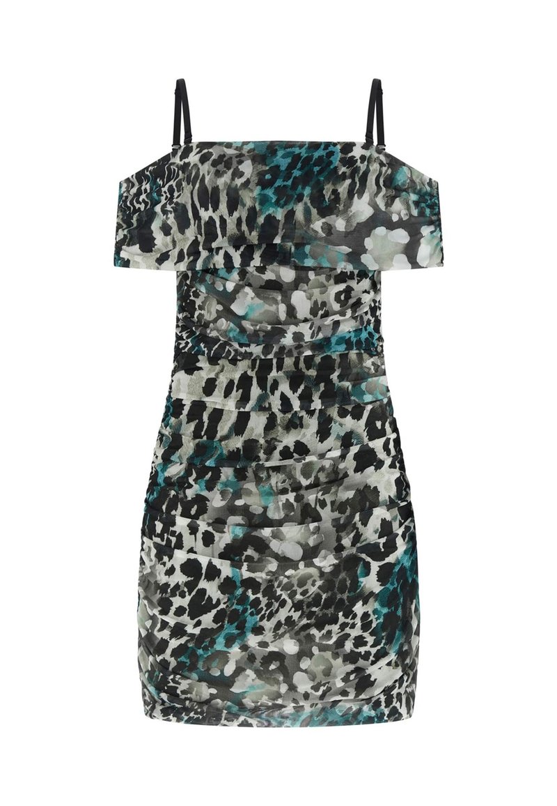 Robe Fine à Bretelles SheIn - Motif Animalier Noir Et Bleu, Taille S, Longueur Midi (Neuf Sans étiquettes)