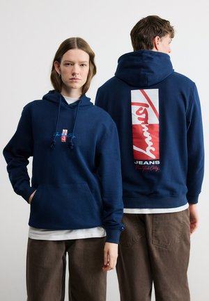 SIGN BACKPRINT HOOD UNISEX - Kapuutsiga pusa - dark night navy