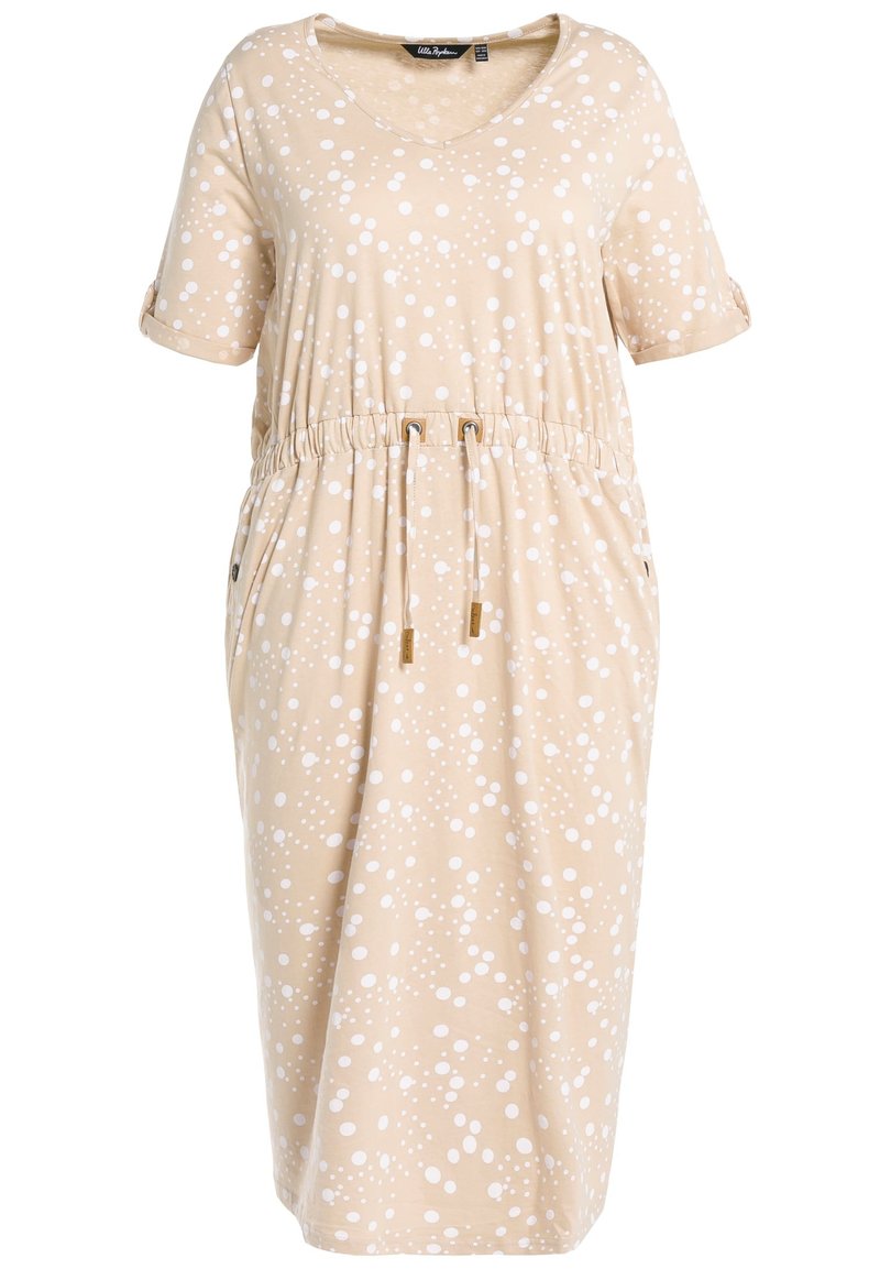 Damen Freizeitkleider | Ulla Popken LIEN SOUS TUNNEL LIGNE A ENCOLURE V MANCHES COURTE Jerseykleid beige - HP96318 Damen Freizeitkleider | Ulla Popken LIEN SOUS TUNNEL LIGNE A ENCOLURE V MANCHES COURTE Jerseykleid beige - HP96318
