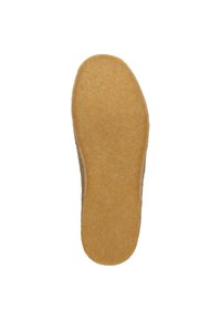 Sohle eines Schuhs, aus braunem Filzmaterial mit glatter Textur, leicht konturiert und ohne sichtbare Logos oder Muster.