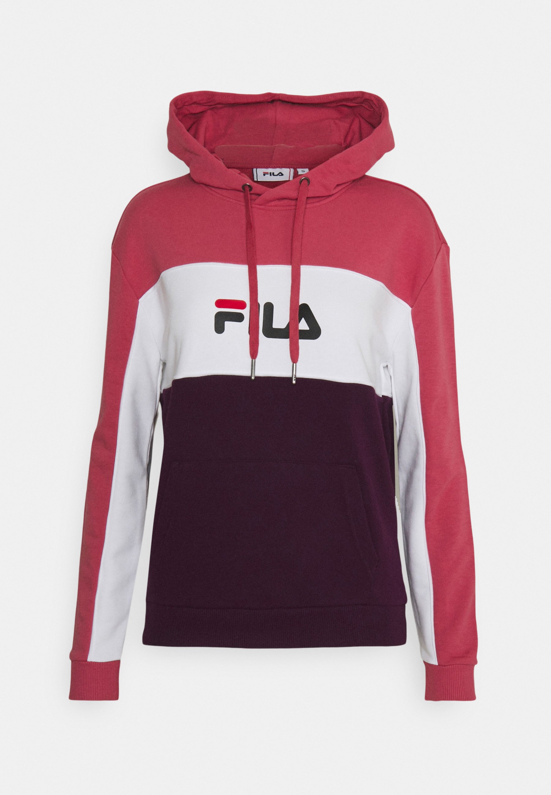 Fila AQILA BLOCKED HOODY - Sweatshirt - winter bloom/baroque rose/bright white/rosa