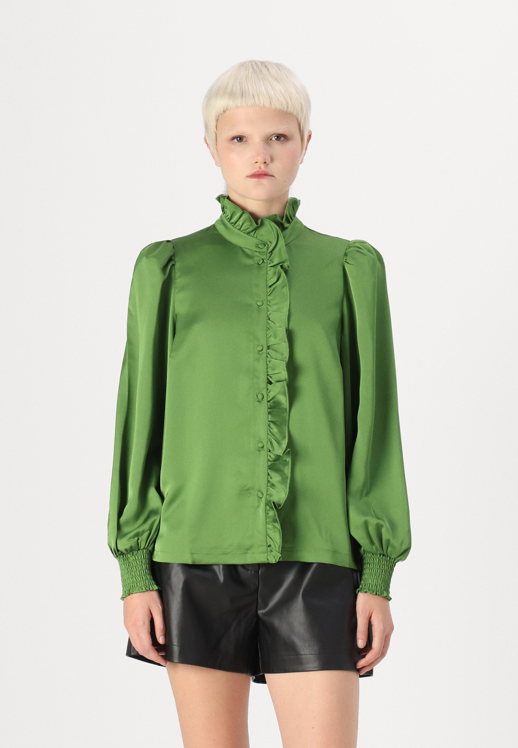 green satin blouse uk