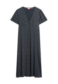 PRINTED BUTTON-UP SHORT SLEEVE MIDI TEA - Skjortekjole - ditsy flower navy