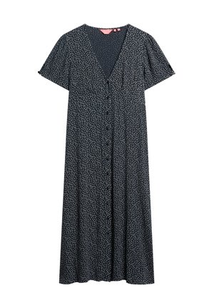 PRINTED BUTTON-UP SHORT SLEEVE MIDI TEA - Blousejurk - ditsy flower navy