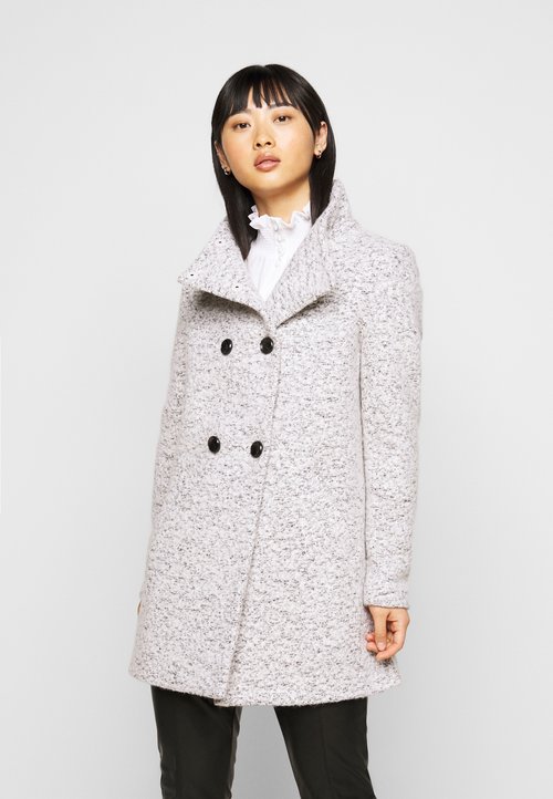 ONLY Onlaugusta Life OTW Manteau Court Femme - Ceinture & Col Revers