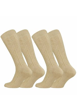UNISEX 2 PAAR MIT ZOPFMUSTER - Socks - beige