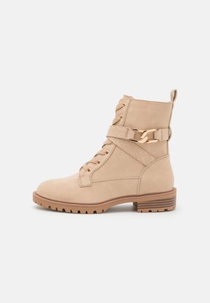 Šněrovací kotníkové boty - beige