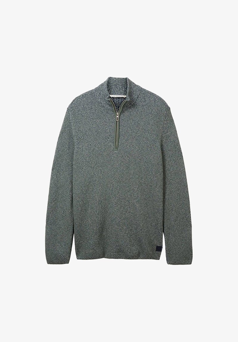 TOM TAILOR MIT BLOCKING - Sweater - middle grey melange/grijs gemêleerd TOM TAILOR MIT BLOCKING - Sweater - middle grey melange/grijs gemêleerd