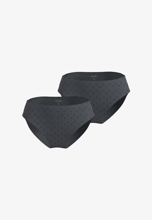 Due paia di slip hipster grigio scuro con un motivo sottile e un tessuto liscio ed elastico per il massimo comfort. Marchiati con il logo del marchio.