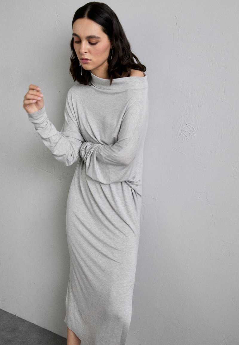 sachin and babi light blue dress Brave Soul Grey Cotton Long Sleeve Midi Smock Dress main image 1