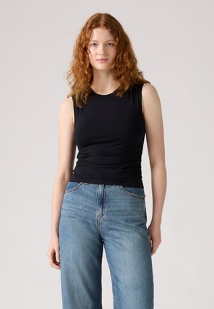 CRYSTAL RUCHED - Top - anthracite night