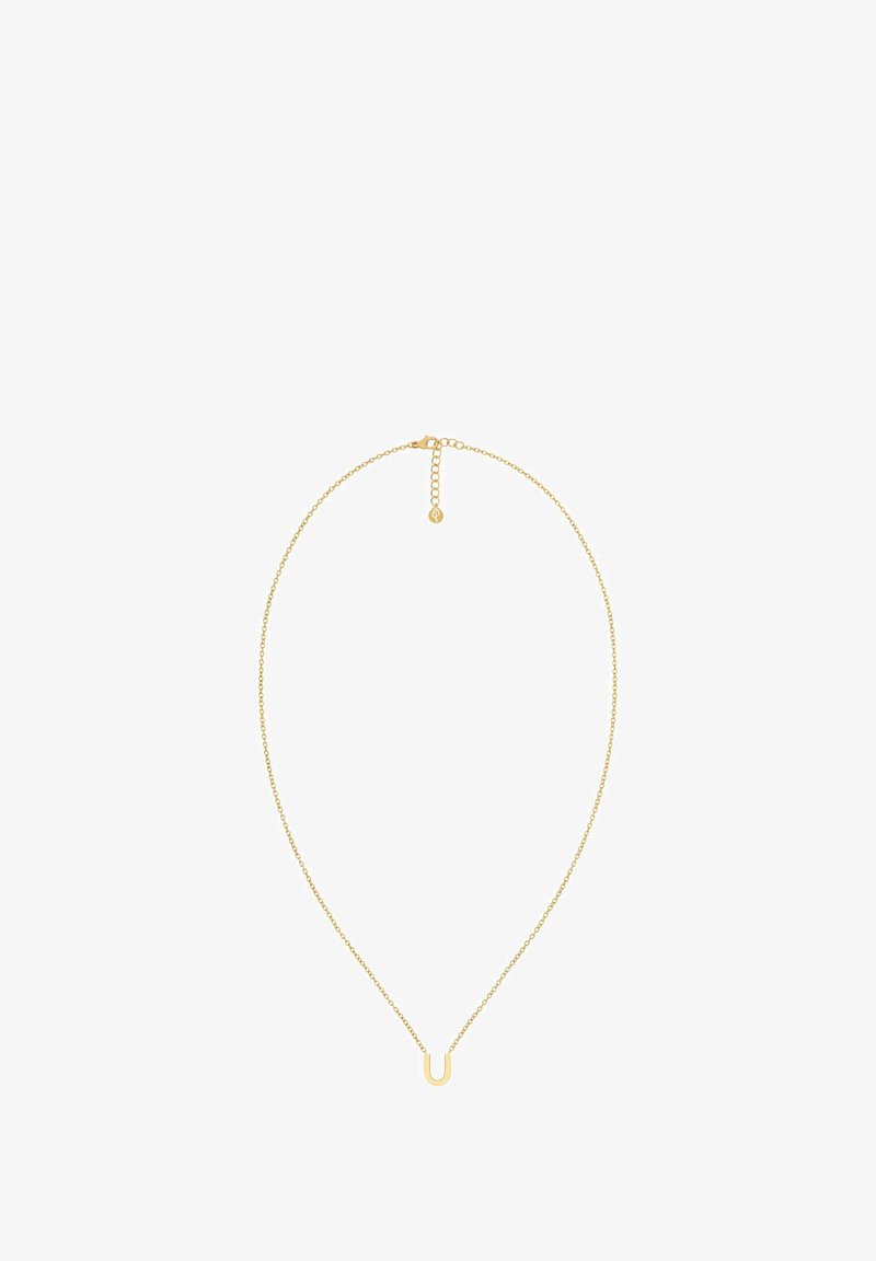 Kuldne kaelakee õrna ahelaga ja U-kujulise ripatsiga. Omab homaariklambriga kinnitust ja reguleeritavat pikkust väikese sildiga.