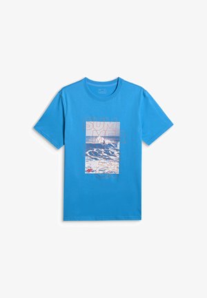 4F, 4F T-SHIRT REGULAR Z NADRUKIEM MĘSKI - NIEBIESKI L - T-shirt print - blue