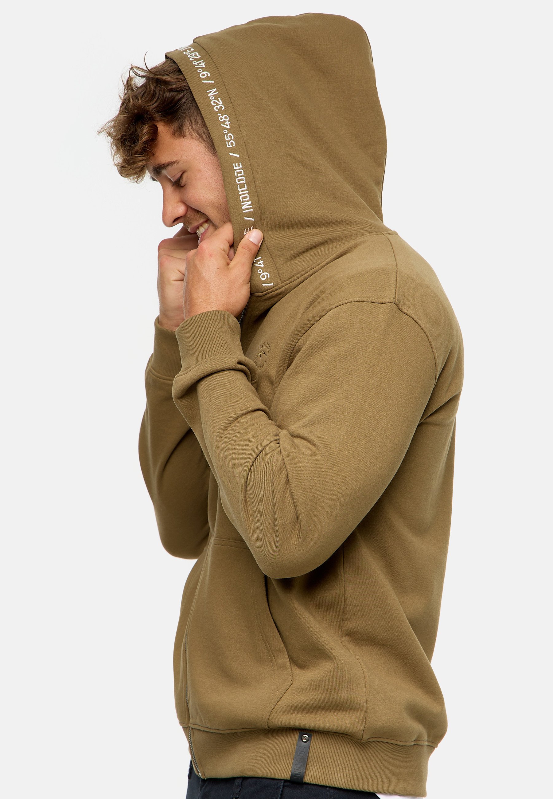 INDICODE JEANS INMOBIL - Zip-up sweatshirt - capers/mottled