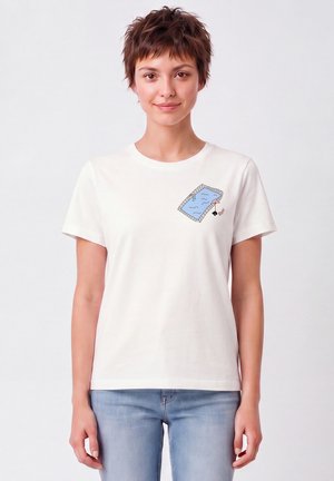 watapparel, SWIMMINGPOOL CHILLING - T-shirt imprimé - off white