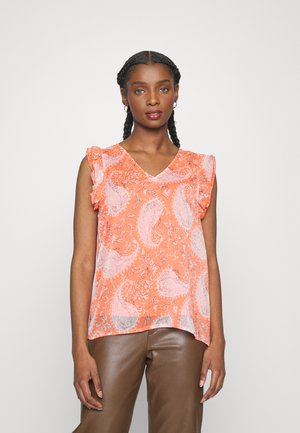 ONLY Petite ONLAVEY LIFE V NECK - Blúzka - tigerlily