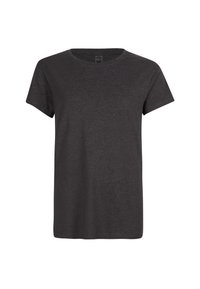 Dark grey short-sleeve t-shirt made from soft fabric, featuring a classic crew neckline and a relaxed fit. No visible patterns or accents.