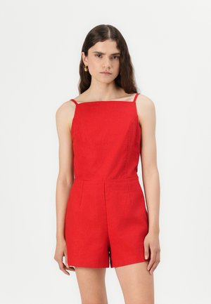 APRON NECK ROMPER - Combinaison - red