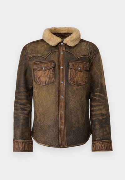 Polo Ralph Lauren WESTERN LINED SHIRT - Leather jacket - brown earth