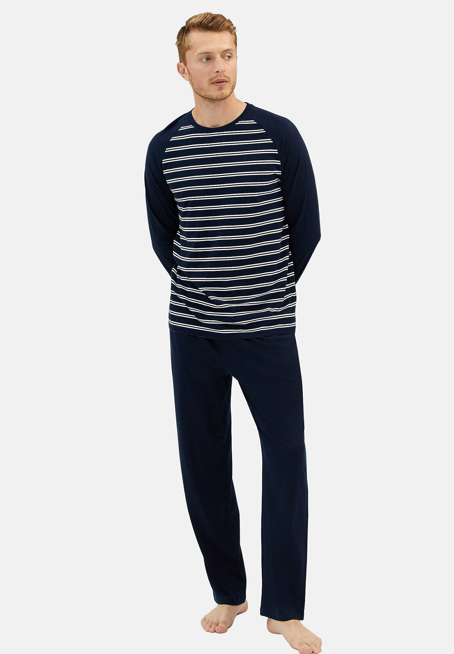 Marks Spencer PURE COTTON STRIPED Pyjama set navy mix/blue - Main Image