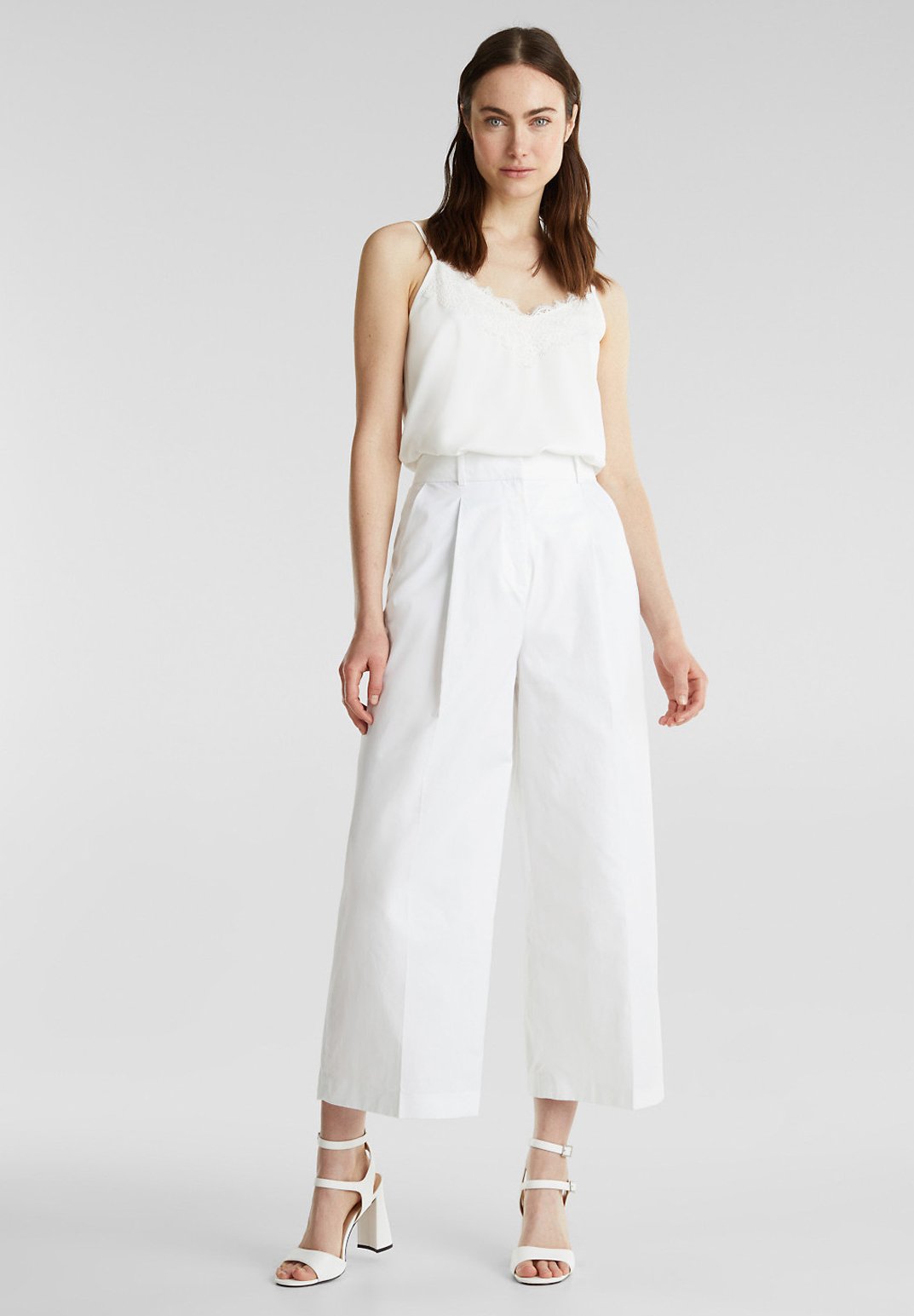 Esprit Collection HIGH RISE CULOTTE - Broek - white/wit - Zalando.nl
