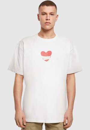 HUGS & LOVE - HEART HUG HEAVY OVERSIZE  - Print T-shirt - white