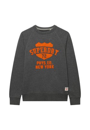Superdry & Co, SUPERDRY ATHLETIC FELT APPLIQUE CREW NECK SWEATSHIRT.. - Sweater - light charcoal marl