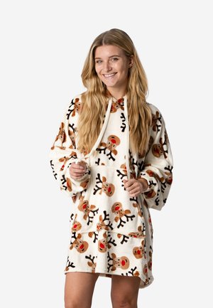 INCL HOOD CHRISTMAS PRINT - Pyjamashirt - white