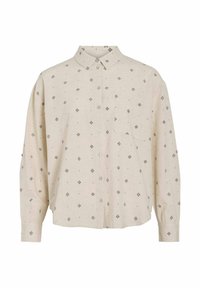 LANGARM - Button-down blouse - light natural melan