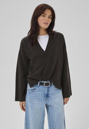 My Essential Wardrobe HUXI V-NECK - Pullover - espresso