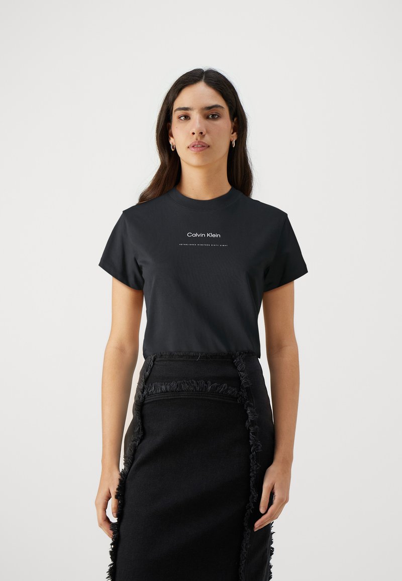 Calvin Klein MULTI LOGO REGULAR T-SHIRT - T-shirts basic - black