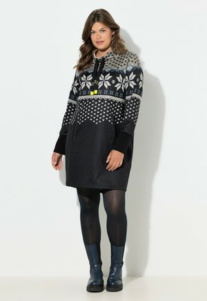 NORWEGER LANGARM STEHKRAGEN - Strickkleid - graphite