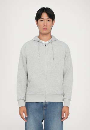 DOUBLE END ZIP HOODIE - Sweatjacke - grey melange