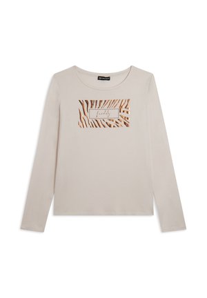 CON LOGO STRASS - Camiseta de manga larga - beige
