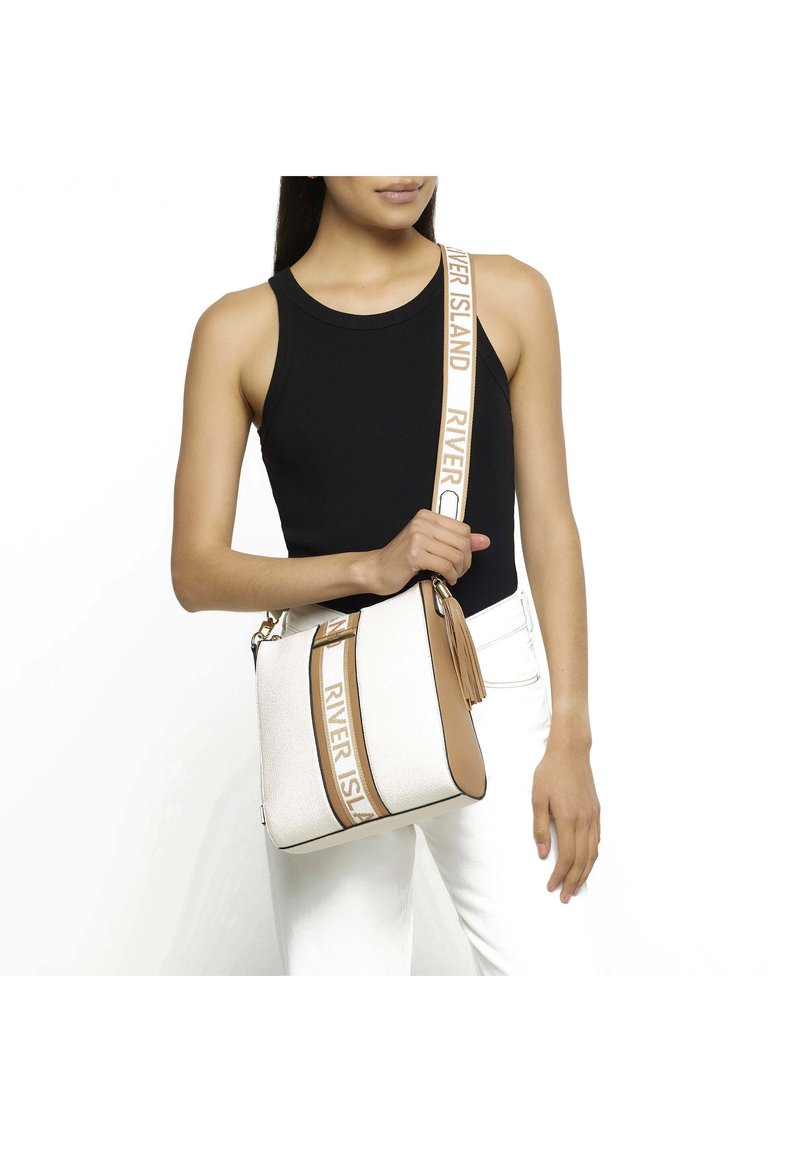 Sac à Cadenas River Island Crème/blanc - Taille Large - Occasion Femme