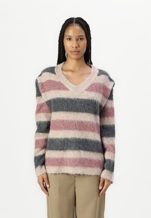 KANEMD - Pullover - pink/dark blue/beige