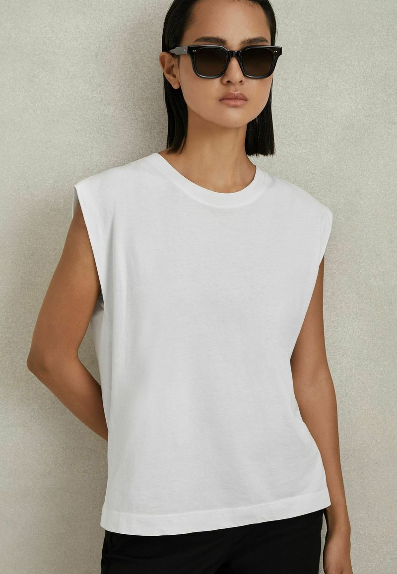 Reiss REGULAR FIT - MORGAN SLEEVE - Basic póló - white