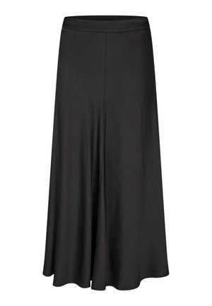Sort, svajende nederdel lavet af glat stof med bred talje. Designet er ankellangt og har en diskret drapering for nem bevægelse.