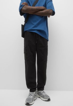 Pantalones cargo - mottled black